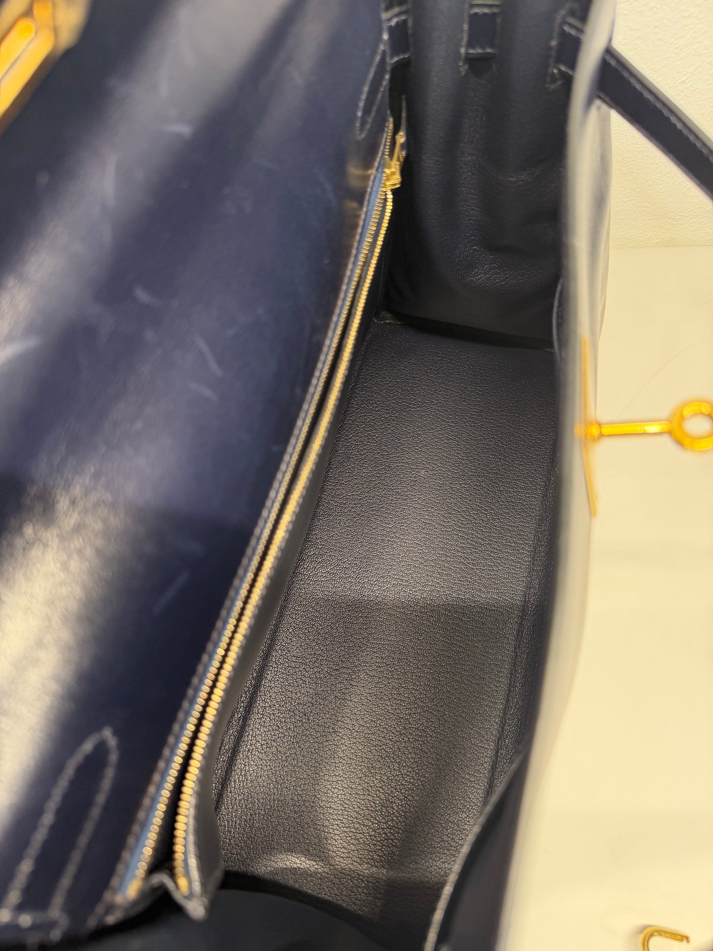 Hermes dark navy kelly 32