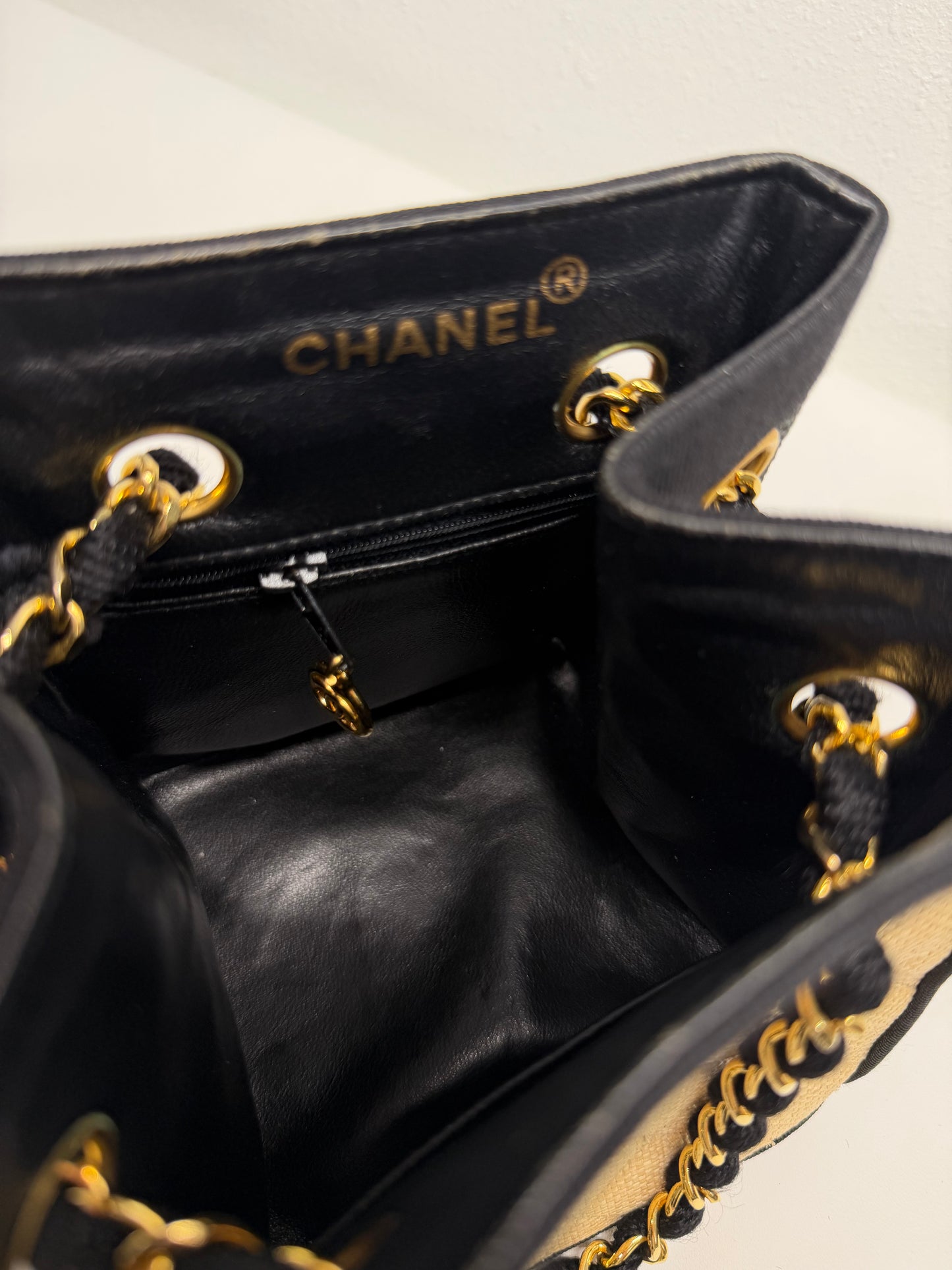 Chanel raffia straw