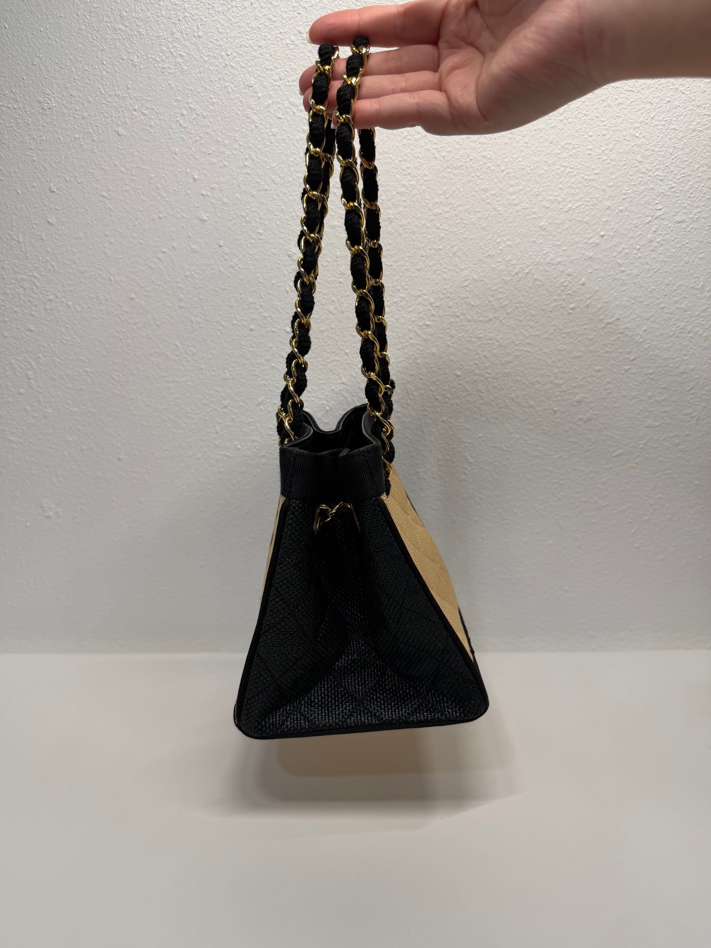 Chanel raffia straw