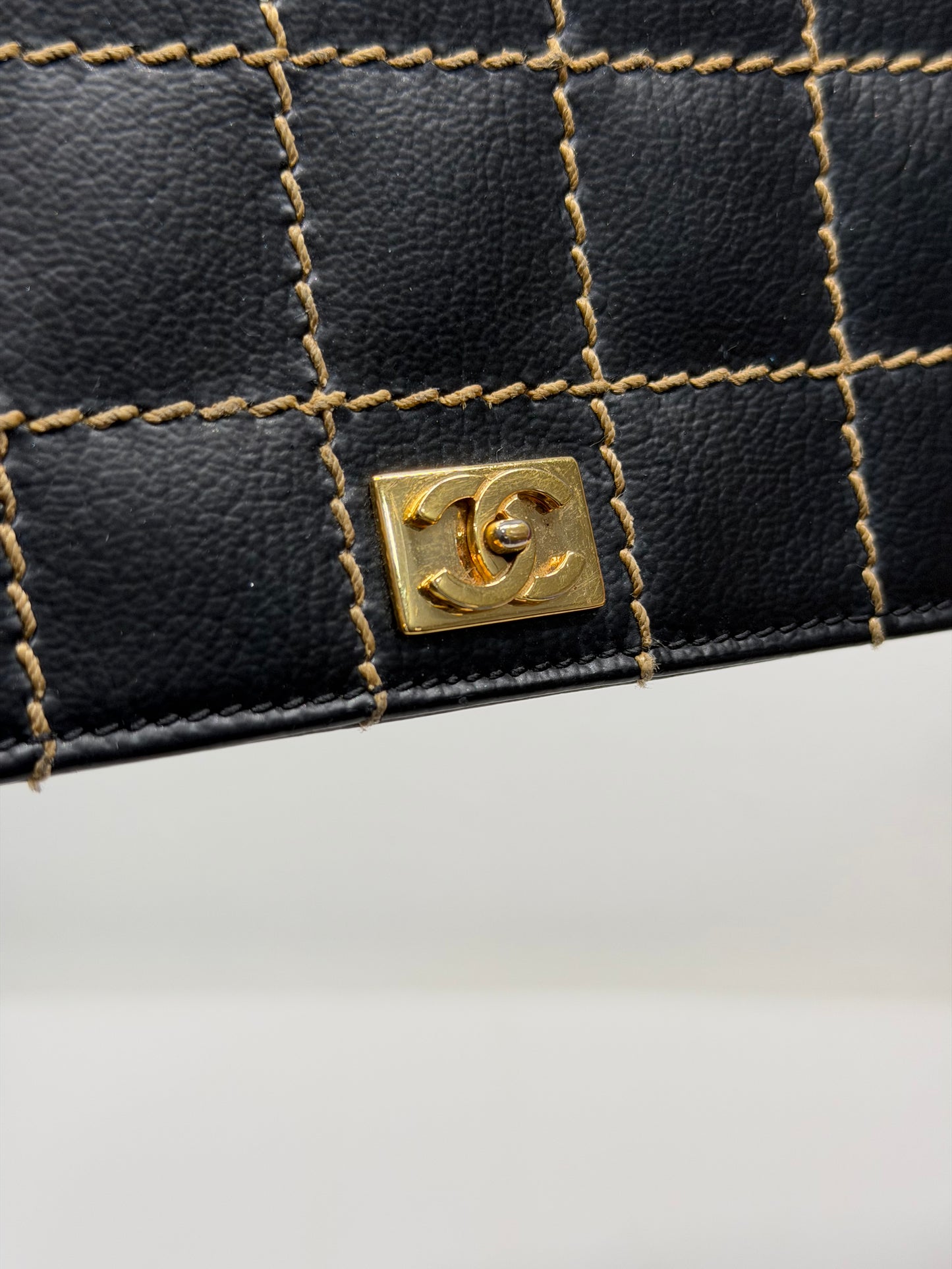 Chanel surpique chocolate bar wallet