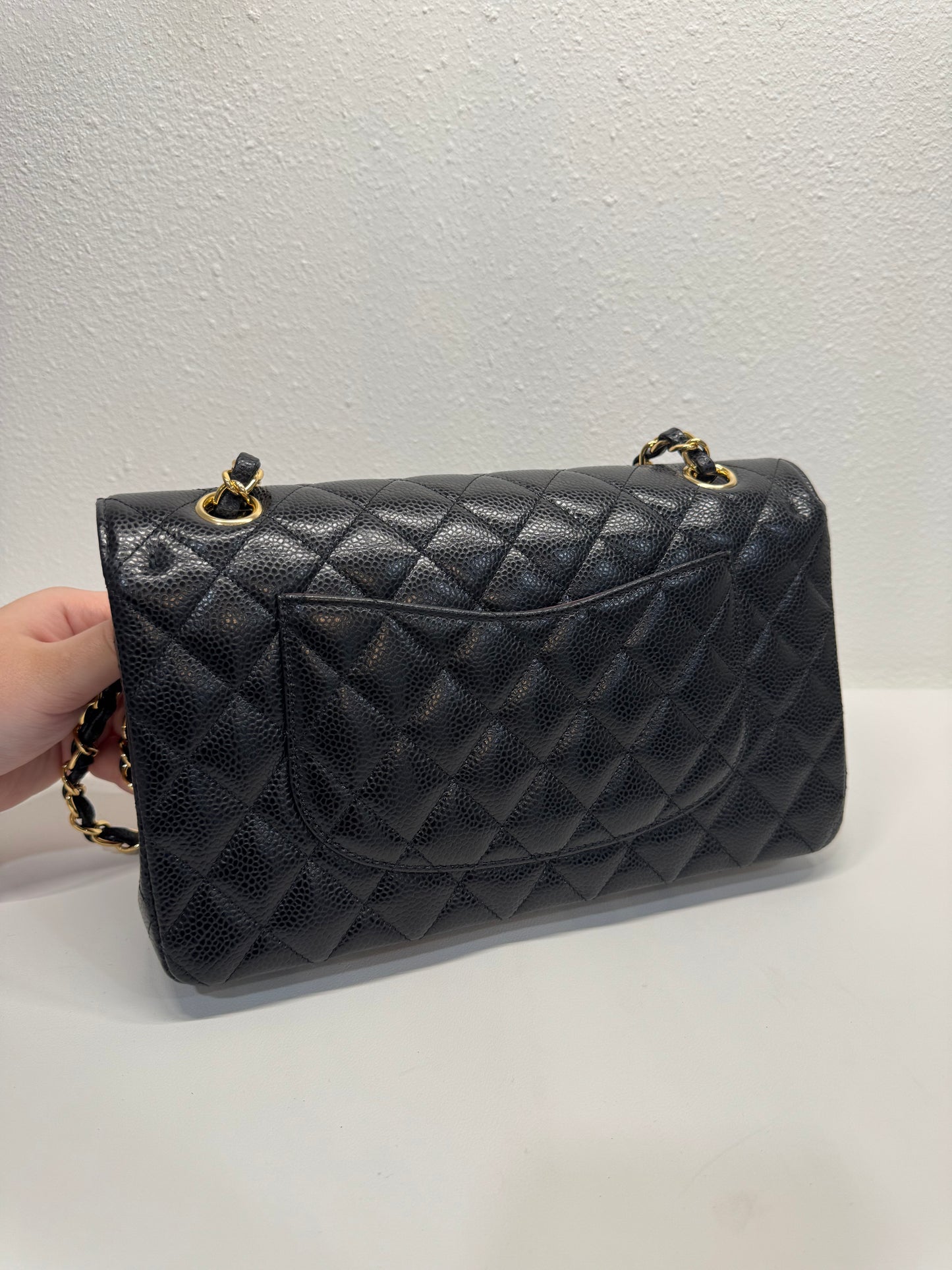 Chanel medium caviar double flap