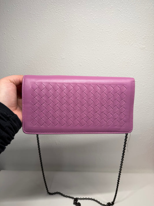 Bottega veneta intrecciato chain wallet