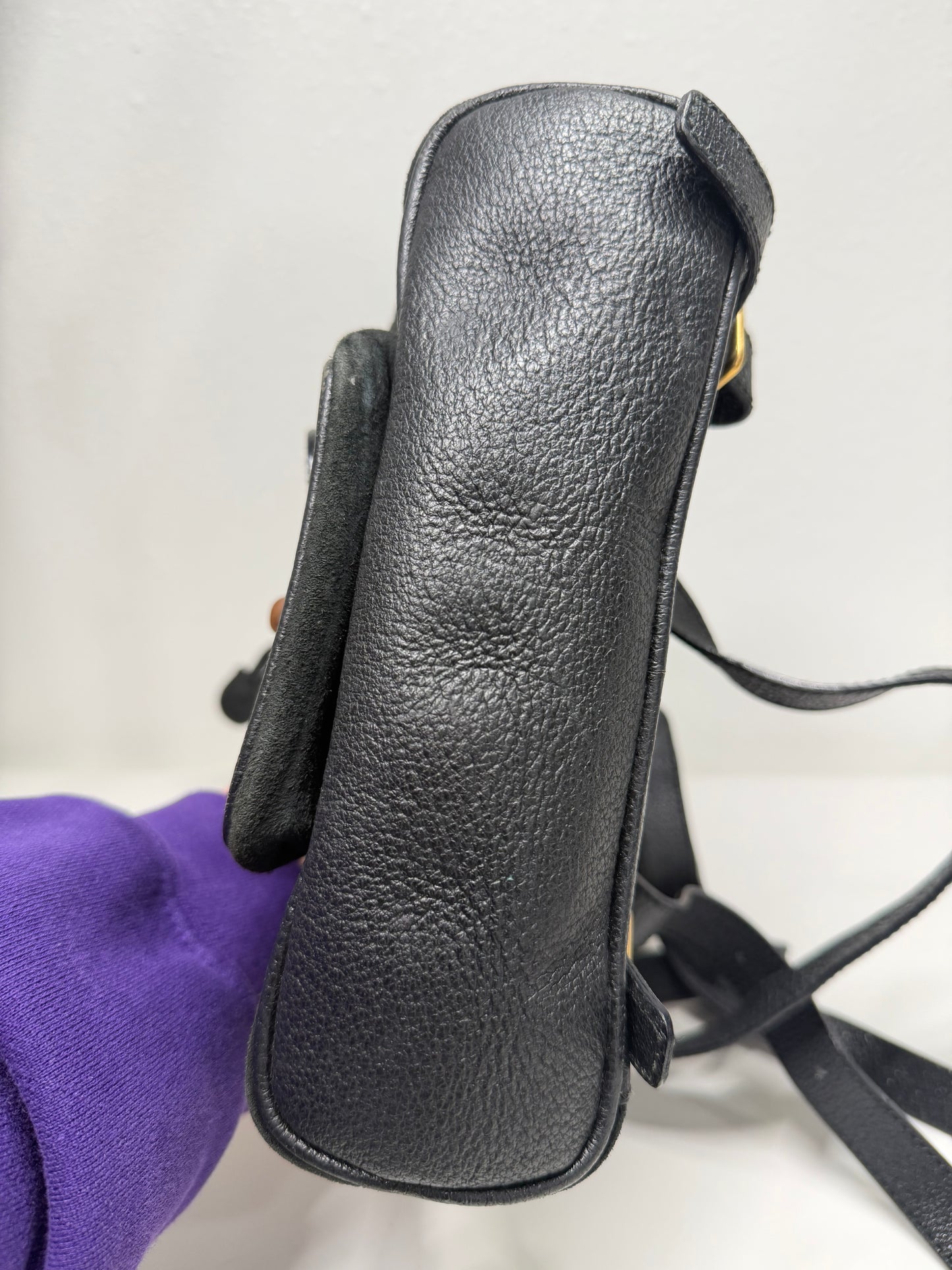 Gucci suede bamboo backpack