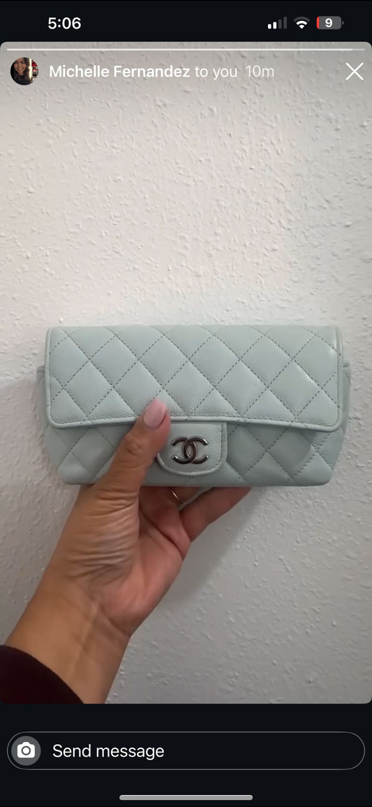 Chanel sunglass case with strap
