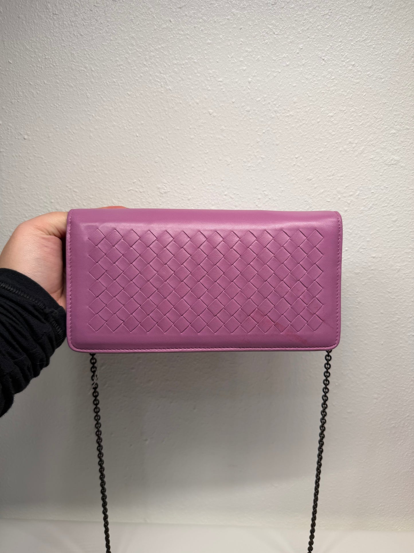 Bottega veneta intrecciato chain wallet
