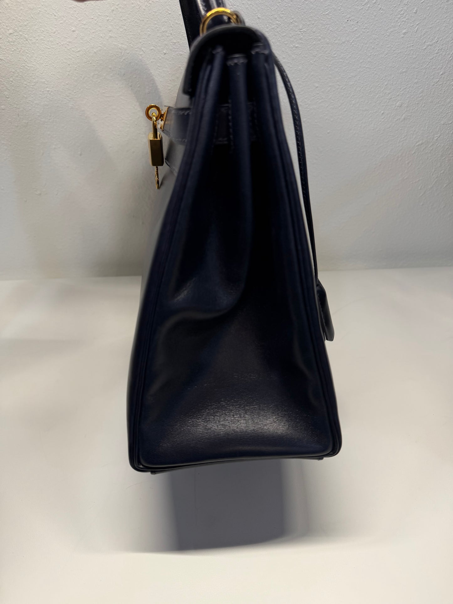Hermes dark navy kelly 32