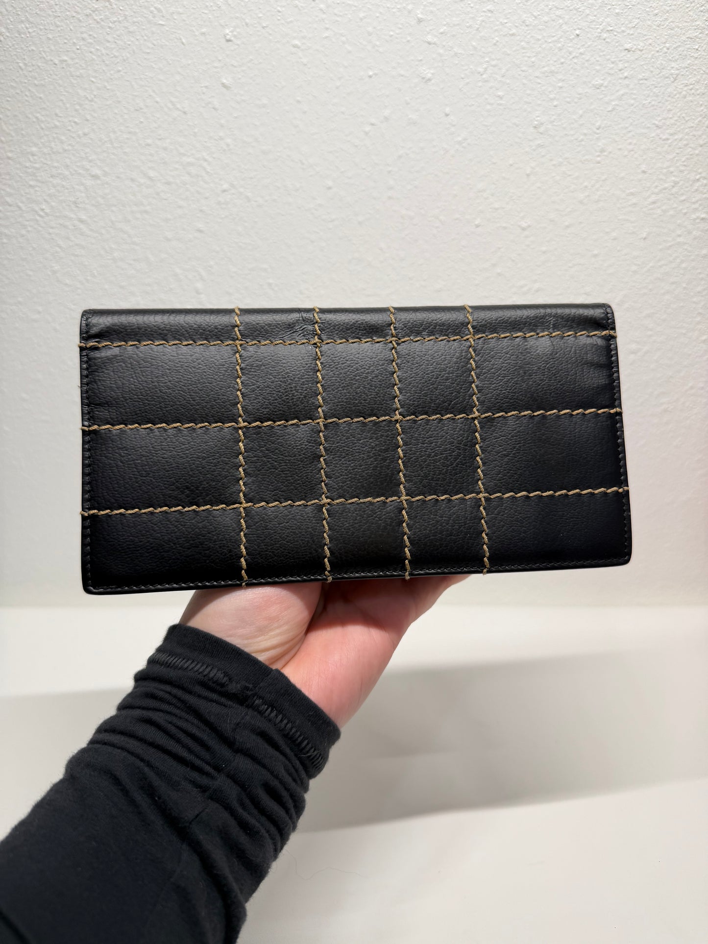 Chanel surpique chocolate bar wallet