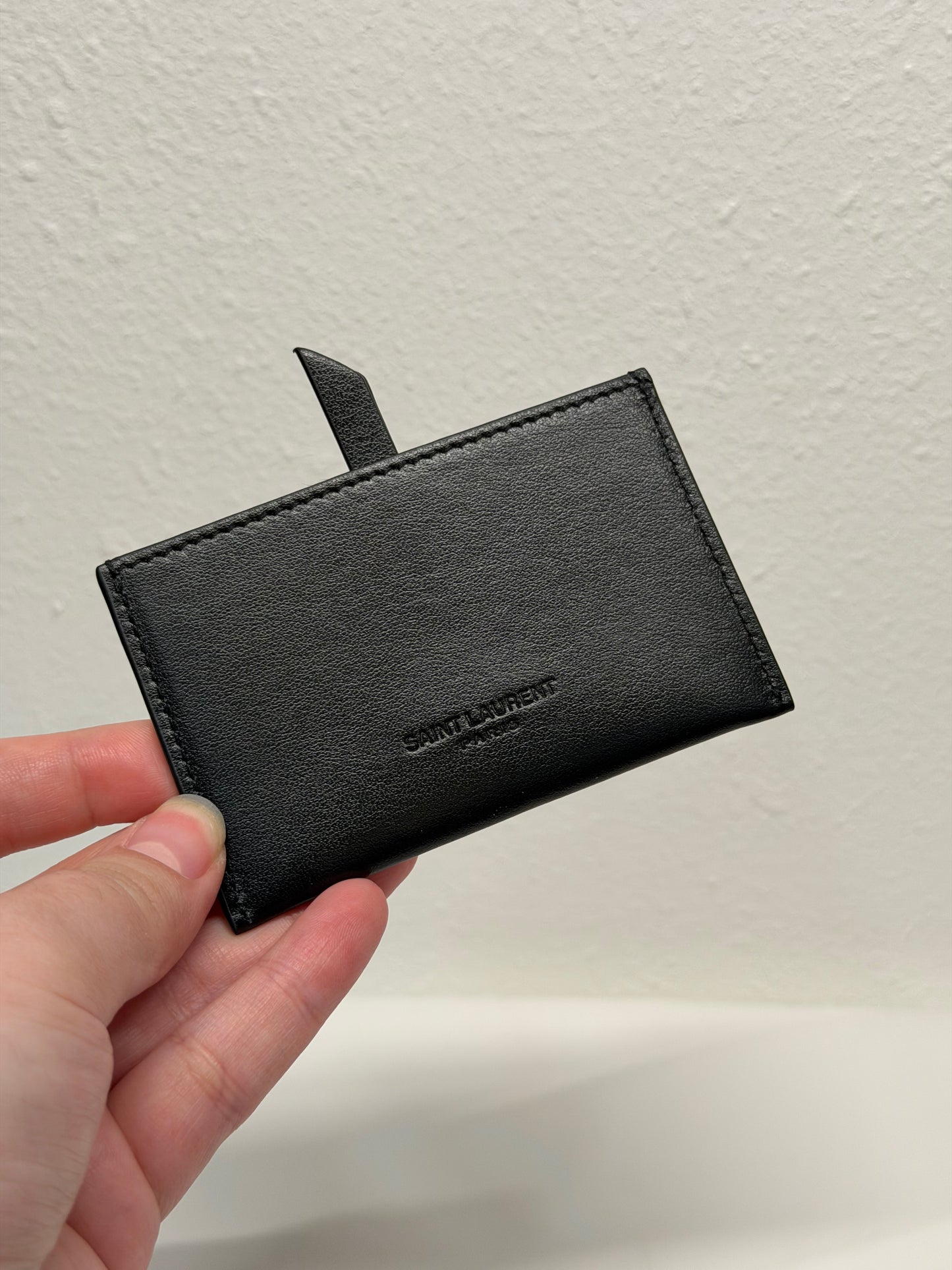 Saint Laurent card holder with integrated mirror