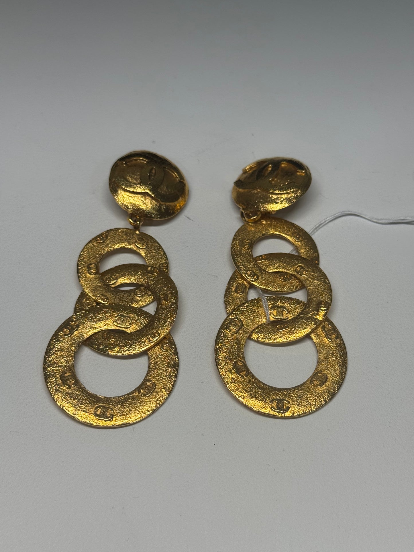 Chanel triple dangle hoop